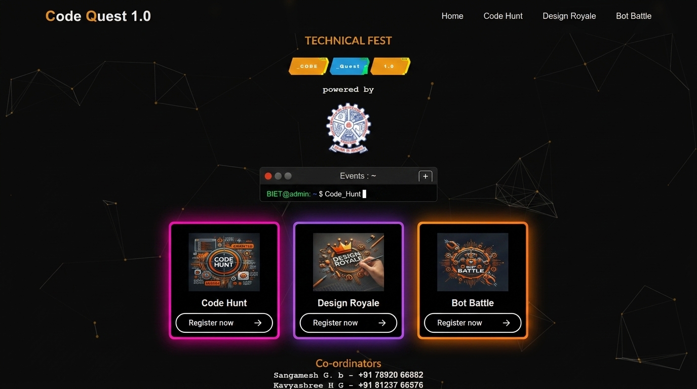 Code Quest 1.0 Competition Platform